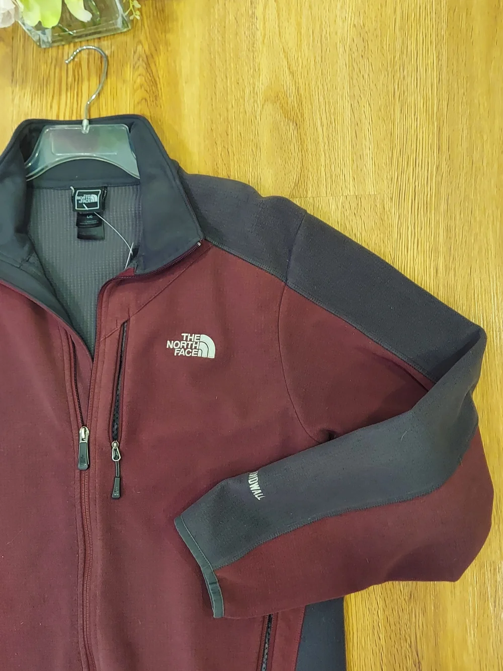 The North Face Men's Maroon and Charcoal Full-Zip Performance Jacket Size L